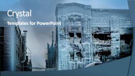  Presentation with fire ice - Presentation theme with factory turned into an ice background and a teal colored foreground