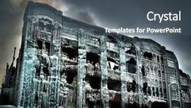  Presentation with fire ice - Colorful PPT theme enhanced with factory turned into an ice backdrop and a dark gray colored foreground