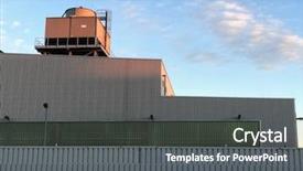  Presentation with factory - Audience pleasing presentation design consisting of factory wall with cooling tower backdrop and a gray colored foreground