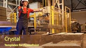  Presentation with factory protest - Amazing presentation having labour supply - factory worker throwing defective block backdrop and a tawny brown colored foreground