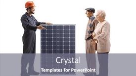  Presentation with solar - PPT layouts enhanced with factory-worker-with-a-solar background and a gray colored foreground