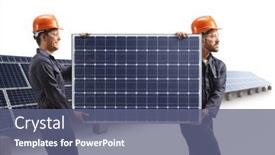  Presentation with factory workers - PPT layouts enhanced with factory-workers-walking-and-carrying background and a ocean colored foreground