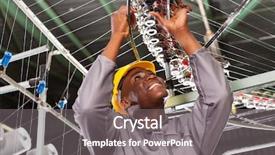  Presentation with weaving textile - Cool new presentation theme with african american textile industrial mechanic backdrop and a gray colored foreground