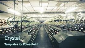  Presentation with textile - Theme having warped - interior of textile mill background and a tawny brown colored foreground