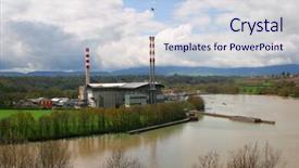  Presentation with factory - Colorful PPT theme enhanced with water pollution - factory backdrop and a lemonade colored foreground