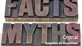  Presentation with facts and myths concept word - Audience pleasing presentation theme consisting of facts and myths - isolated words backdrop and a gray colored foreground