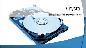  Presentation with hard disk drive - Audience pleasing PPT layouts consisting of facts life - computer hard-drive on plain background backdrop and a  colored foreground
