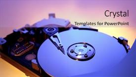  Presentation with hard disk drive - Amazing PPT layouts having facts life - computer hard-drive backdrop and a light blue colored foreground