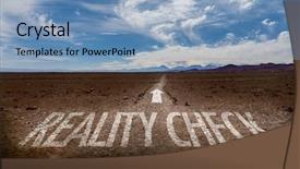  Presentation with desert - Presentation theme with facts life - reality check written on desert background and a light blue colored foreground