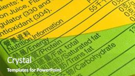  Presentation with nutrition label - Cool new PPT theme with facts on the paper label backdrop and a tawny brown colored foreground