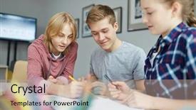  Presentation with discussion - Theme consisting of faculty - discussion of students background and a soft green colored foreground