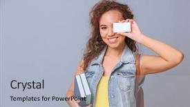  Presentation with african american in computer business - Slide set consisting of faculty humanities - beautiful african american student background and a light blue colored foreground