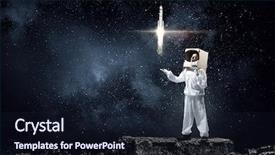  Presentation with space - Presentation theme consisting of faculty humanities - dreaming to explore space mixed background and a  colored foreground