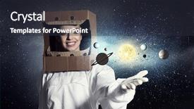  Presentation with space - Amazing PPT theme having faculty humanities - dreaming to explore space mixed backdrop and a  colored foreground