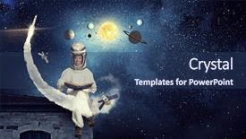  Presentation with space - Amazing presentation theme having faculty humanities - dreaming to explore space mixed backdrop and a  colored foreground