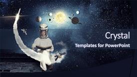  Presentation with space - PPT theme consisting of faculty humanities - dreaming to explore space mixed background and a navy blue colored foreground