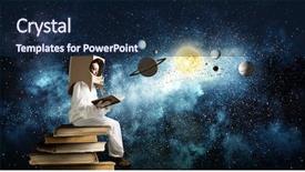  Presentation with space - Beautiful presentation theme featuring faculty humanities - dreaming to explore space mixed backdrop and a navy blue colored foreground