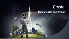  Presentation with space - Presentation theme with faculty humanities - dreaming to explore space mixed background and a  colored foreground