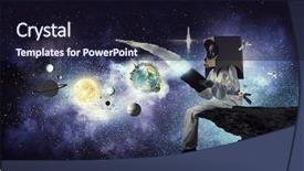  Presentation with space - Amazing presentation design having faculty humanities - dreaming to explore space mixed backdrop and a  colored foreground