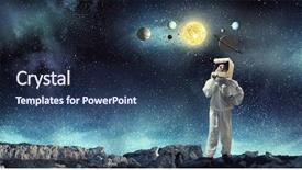  Presentation with space - Presentation theme featuring faculty humanities - dreaming to explore space mixed background and a  colored foreground