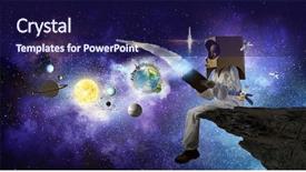  Presentation with space - Slides enhanced with faculty humanities - dreaming to explore space mixed background and a navy blue colored foreground