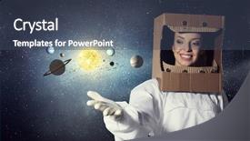  Presentation with outer space for kids - Beautiful presentation theme featuring faculty humanities - dreaming to explore space backdrop and a  colored foreground