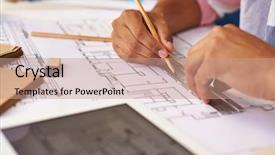  Presentation with potter hands making in clay - PPT theme consisting of faculty humanities - hands of male architect making background and a  colored foreground