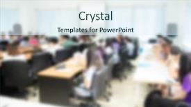  Presentation with abstract business - PPT theme featuring faculty meeting - abstract blur business conference background and a sky blue colored foreground