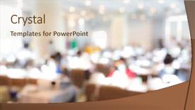  Presentation with abstract business - Slide deck consisting of faculty meeting - abstract blur business conference background and a  colored foreground