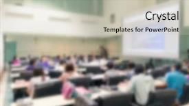  Presentation with business abstract - Audience pleasing PPT theme consisting of faculty meeting - abstract blur business conference backdrop and a  colored foreground