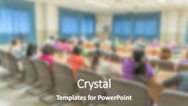  Presentation with business abstract - Cool new PPT layouts with faculty meeting - abstract blur business conference backdrop and a  colored foreground