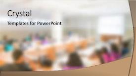  Presentation with business abstract - PPT theme with faculty meeting - abstract blur business conference background and a  colored foreground