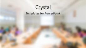  Presentation with business abstract - Cool new PPT theme with faculty meeting - abstract blur business conference backdrop and a sky blue colored foreground