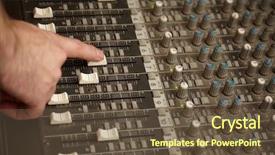  Presentation with sound - Colorful presentation theme enhanced with fad of dusty sound mixer backdrop and a  colored foreground