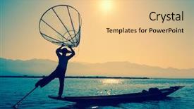  Presentation with travel - Cool new presentation theme with boat faded - myanmar travel attraction landmark backdrop and a lemonade colored foreground