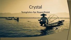  Presentation with rowing - Amazing theme having boat faded - myanmar travel attraction landmark backdrop and a  colored foreground