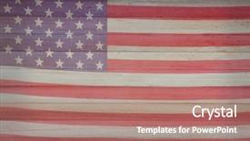  Presentation with wood - Amazing PPT theme having faded american flag superimposed backdrop and a coral colored foreground