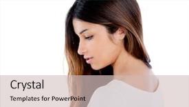  Presentation with asia indian war - Presentation theme consisting of pretty woman watching movie in 3d glasses background and a coral colored foreground