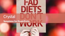  Presentation with zumba card bokeh - Audience pleasing presentation theme consisting of fads - fad diets don't work card backdrop and a coral colored foreground