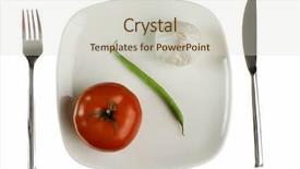  Presentation with earth science green and white - Audience pleasing theme consisting of fads - plate with tomato green bean backdrop and a soft green colored foreground