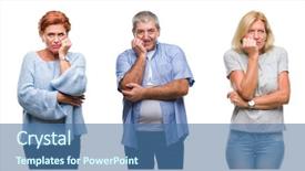  Presentation with people collage - Amazing slide deck having faiblesses - collage of group of middle backdrop and a ocean colored foreground