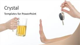  Presentation with drink and driving - Audience pleasing slides consisting of pass fail - don't drink and drive backdrop and a white colored foreground