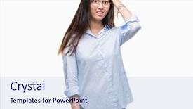  Presentation with asian - PPT theme with fail success - young asian business woman wearing background and a light blue colored foreground