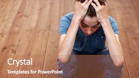  Presentation with sad child - Cool new PPT theme with failed education - sad child outdoors unhappy teenager backdrop and a coral colored foreground