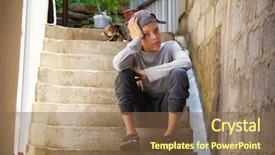  Presentation with sad teen - Slides with failed education - sad teen outdoors unhappy teenager background and a tawny brown colored foreground