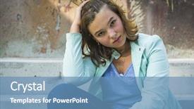  Presentation with sad girl - Beautiful theme featuring failed education - sad teenager girl outdoors portrait backdrop and a teal colored foreground