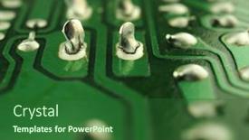  Presentation with solder - Cool new PPT theme with failed-solder-joints-cracked backdrop and a forest green colored foreground