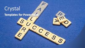  Presentation with career development - Presentation consisting of failure-and-success-crossword background and a teal colored foreground