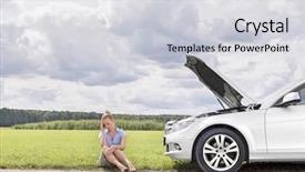  Presentation with failure - Audience pleasing PPT theme consisting of failure mode - full length of sad businesswoman backdrop and a light gray colored foreground