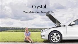  Presentation with failure - Cool new PPT layouts with failure mode - full length of worried businesswoman backdrop and a light gray colored foreground